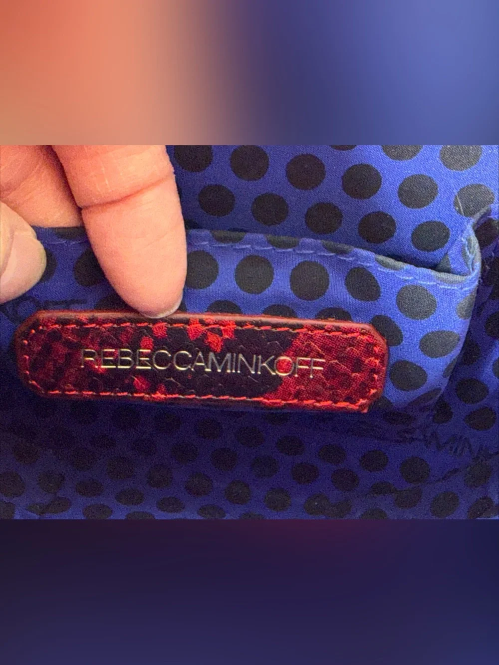 Rebecca Minkoff RED SNAKESKIN PARKER MINAUDIÉRE BAG Clutch w/ GOLD STRAP VGC